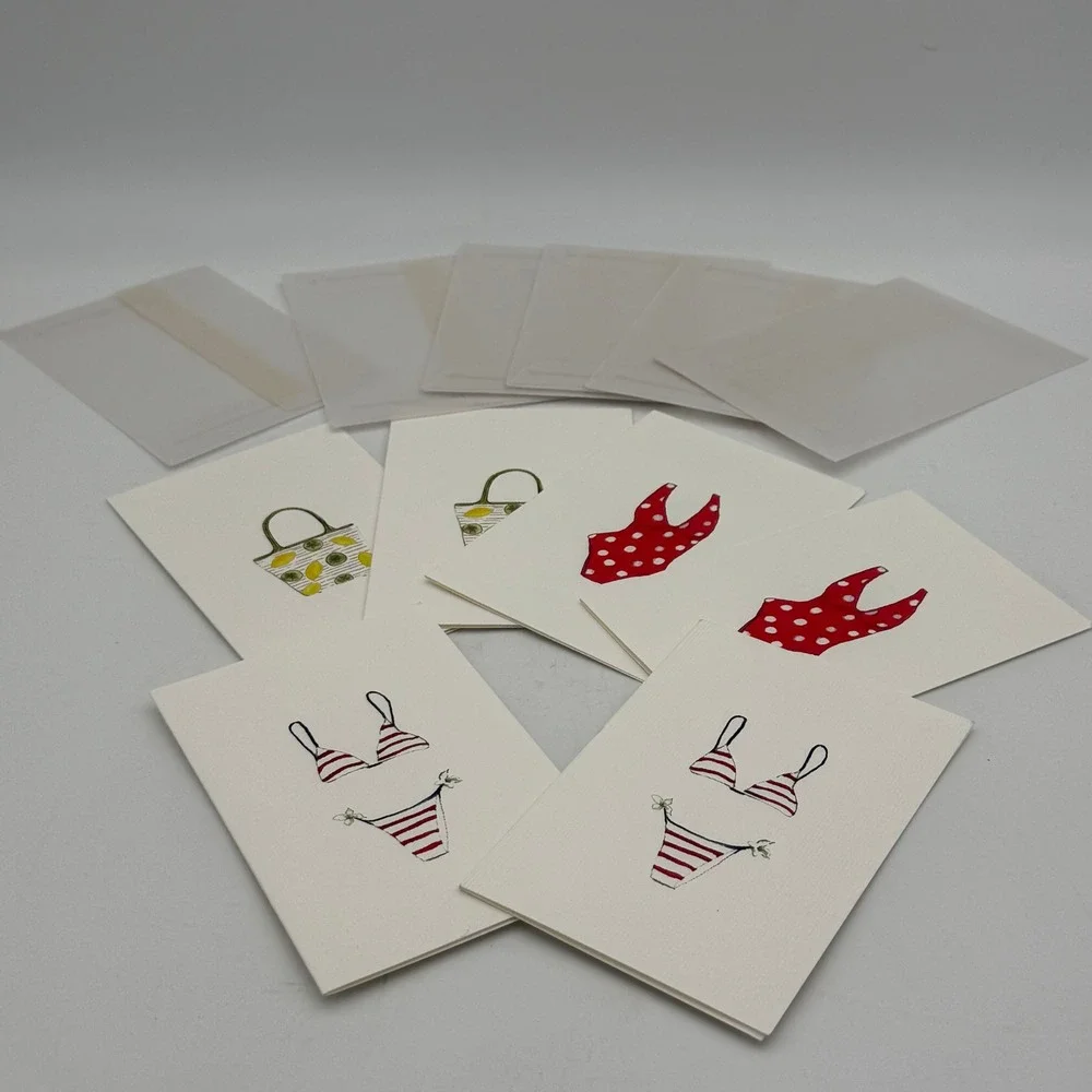 Some Like It Hot Fashion Notecards Set of 6 with Envelopes in Metal Tin Summer